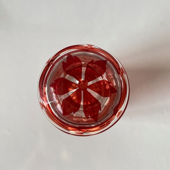 Bohemian Glass Pickle Jar Ruby Red Grapes Pattern Vintage Circa 1930s AS IS. - Picture 8 of 11